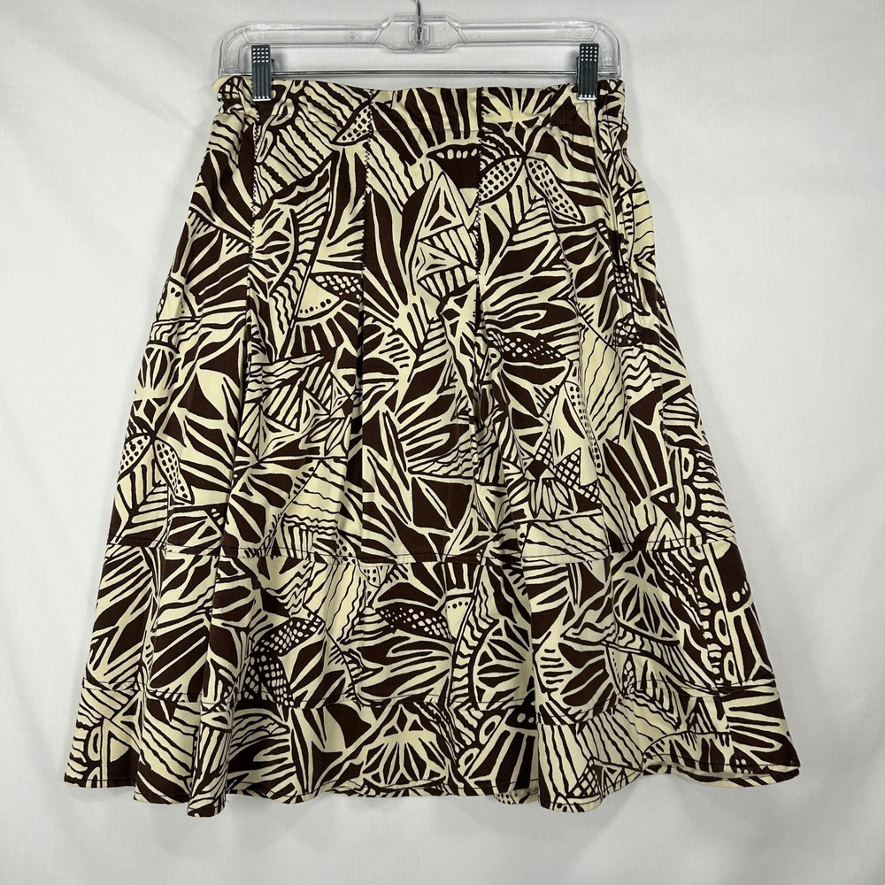 Vintage Willi Smith Abstract Batik Tribal Print Tiered A-Line Skirt – Size 8